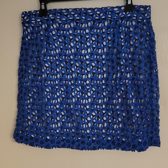 🎊HP🎉French Connection Blue Crocheted Mini Skirt - Picture 2 of 5